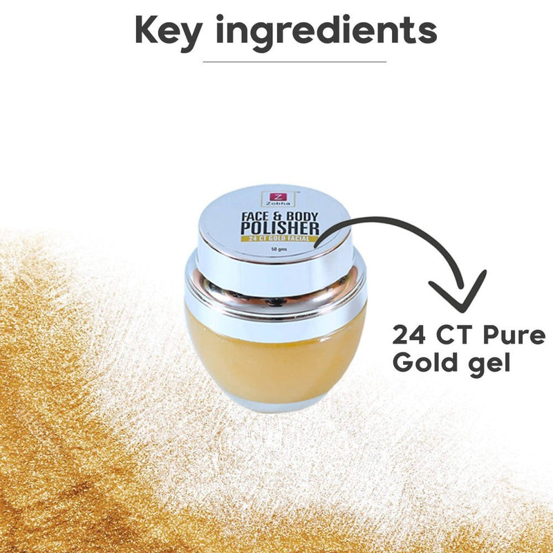 Zobha Face & Body Polisher 24 Ct Gold Facial Gel