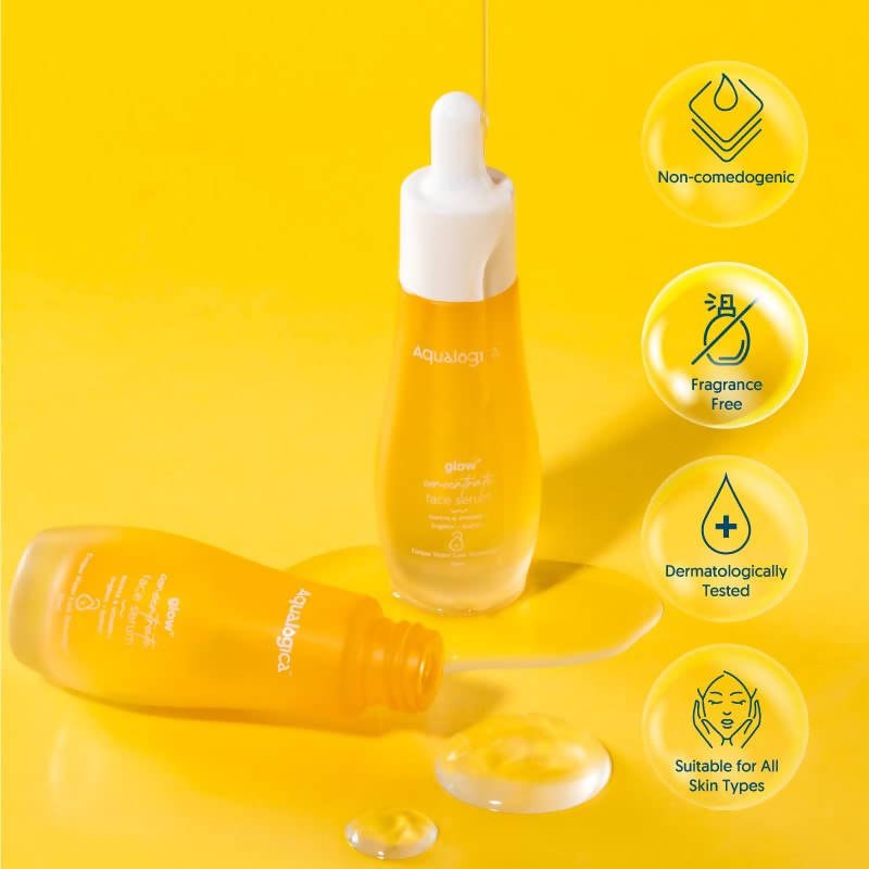 Aqualogica Glow+ Concentrate Face Serum With Hyaluronic Acid & Vitamin C - Limited Time Offer
