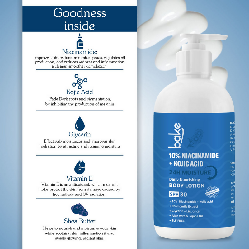 Bake 10% Niacinamide + Kojic Acid Body Lotion SPF 30