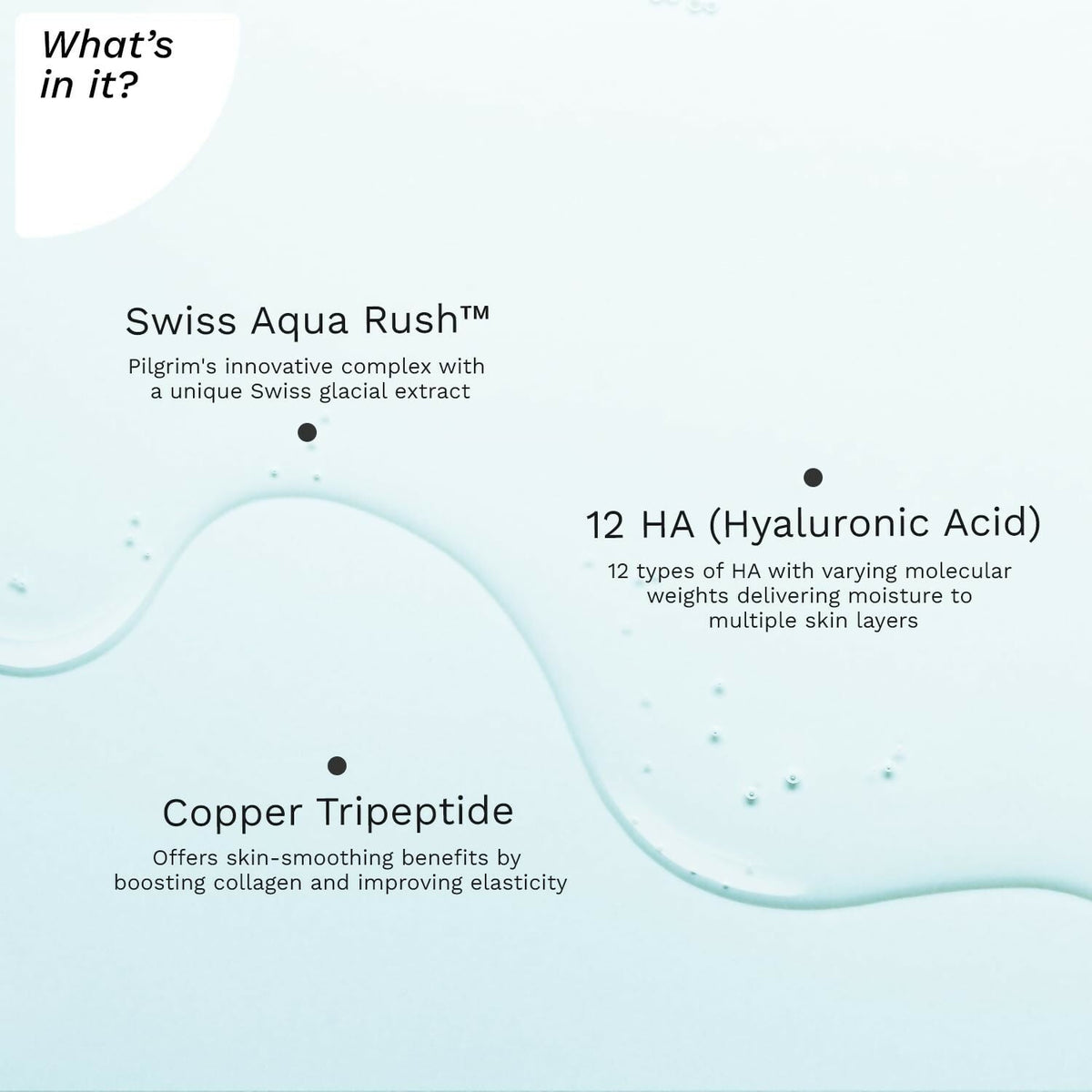 Pilgrim Swiss Aqua Rush 12 HA Serum with Hydration Burst Beads