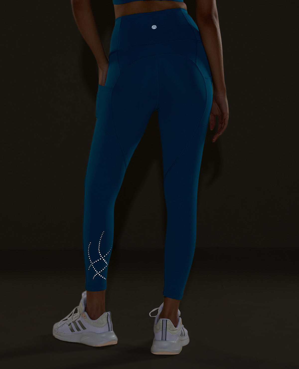 Nykd By Nykaa High Rise Legging with Reflective Print -NYK299-Teal