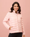 NYKD By Nykaa Ultra Light Weight Puffer Jacket with Inbuilt Bag (Set of 2)-NYAT405-Pink