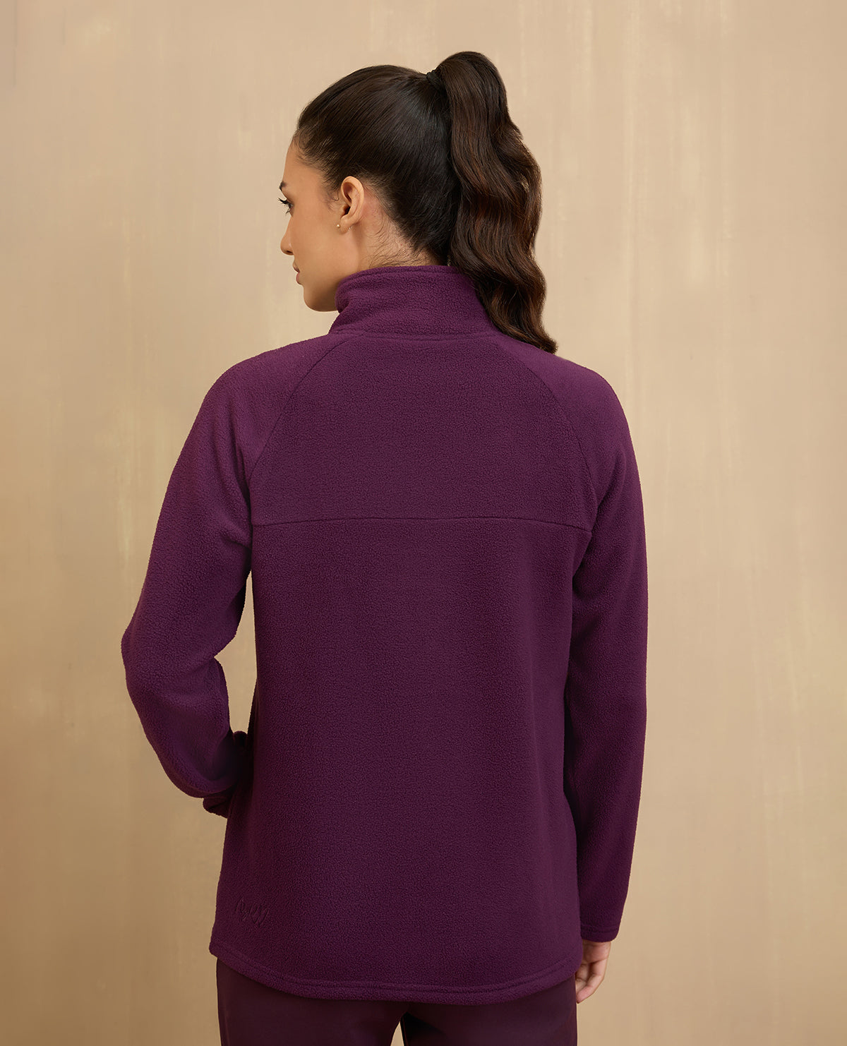 NYKD By Nykaa Cozy Sherpa Front open Jacket-NYLE701-Grape