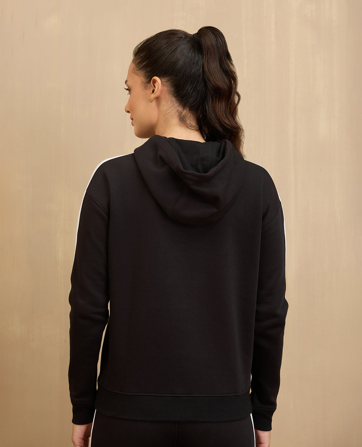 NYKD By Nykaa Cozy Fleece Hoodie Sweatshirt -NYLE702-Jet Black