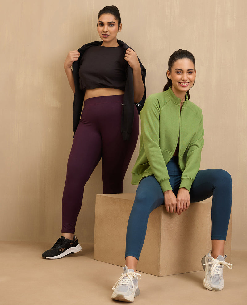 NYKD By Nykaa Cozy Fleece Zippered Jacket -NYLE704-Green