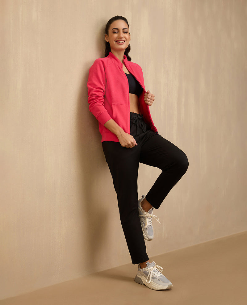 NYKD By Nykaa Cozy Fleece Zippered Jacket -NYLE704-Red