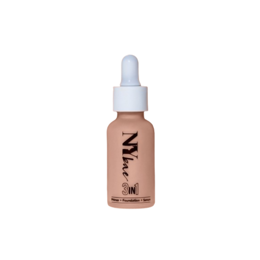 NYLON 3-in-1 foundation bottle with dropper on a white background