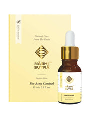 Nabhi Sutra skincare serum bottle with dropper and packaging on a white background