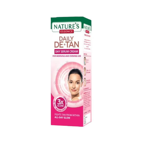 Nature's Essence Daily De-Tan Day Serum Cream packaging on a white background