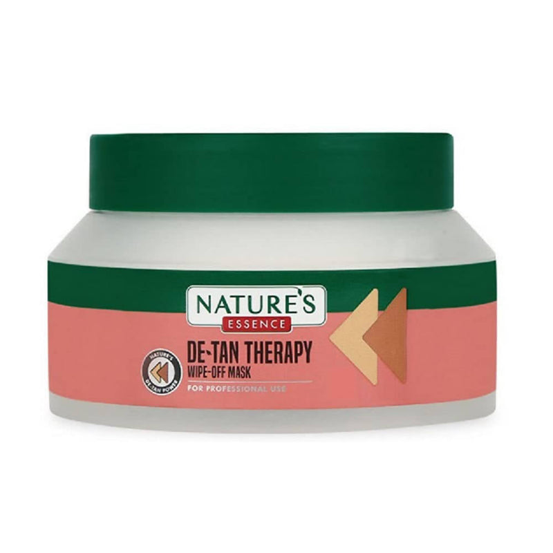 Jar of Nature's Essence De-Tan Therapy Wipe-Off Mask on a white background