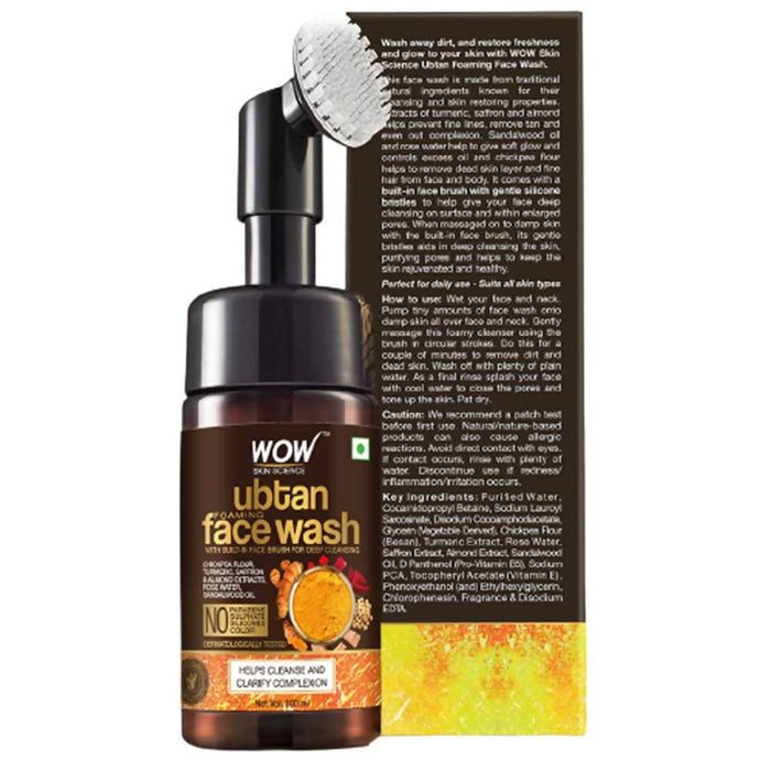 Wow Skin Science Ubtan Foaming Face Wash Turmeric & Saffron