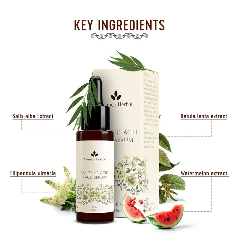 Avimee Herbal Salicylic Acid Face Serum For Acne, Blackheads & Open Pores