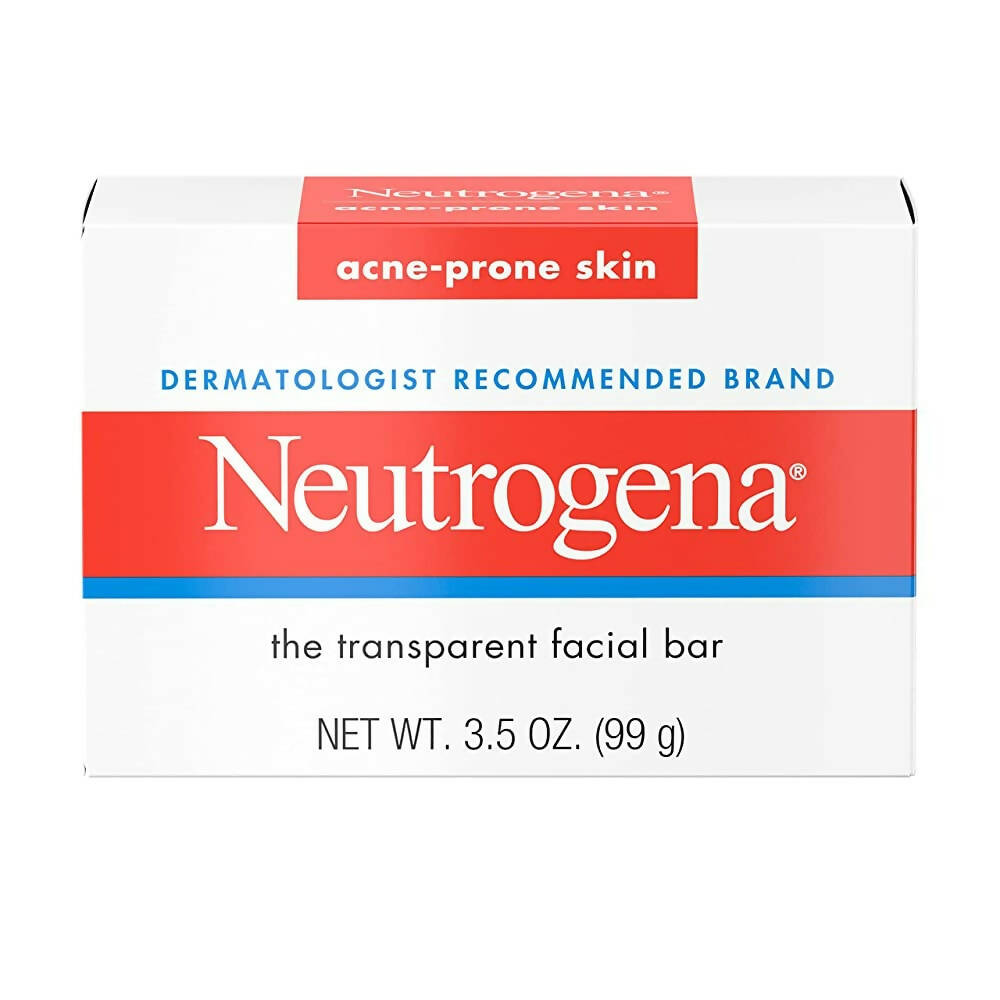 Neutrogena transparent facial bar packaging on a white background