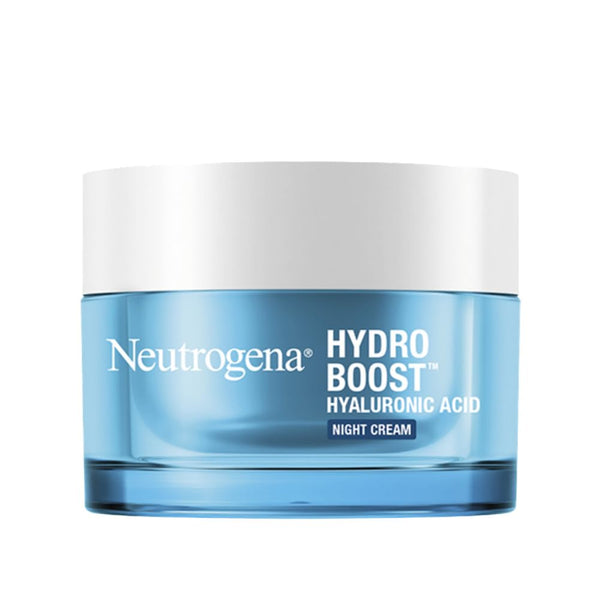 Neutrogena Hydro Boost Hyaluronic Acid Night Cream jar on a white background