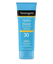 Neutrogena Hydro Boost sunscreen tube on a white background