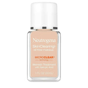 Neutrogena SkinClearing oil-free makeup bottle on a white background