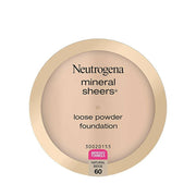 Neutrogena mineral sheers loose powder foundation on a white background