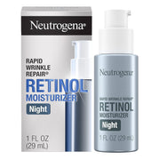 Neutrogena Rapid Wrinkle Repair Retinol Moisturizer Night bottle and packaging on a white background