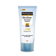 Neutrogena Ultra Sheer dry-touch sunblock tube on a white background