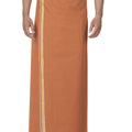 Men Cotton Blend Single Layer Kaavi Dhoti with Assorted Border Charming Colour 1