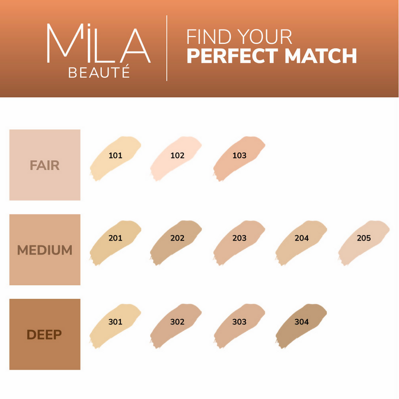 Mila Beaute Longwear Weightless Matte Finish Foundation with SPF 15 - Classic Ivory