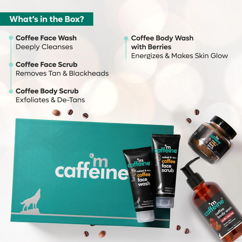 mCaffeine Shower Temptations Gift Set Kit For Women & Men