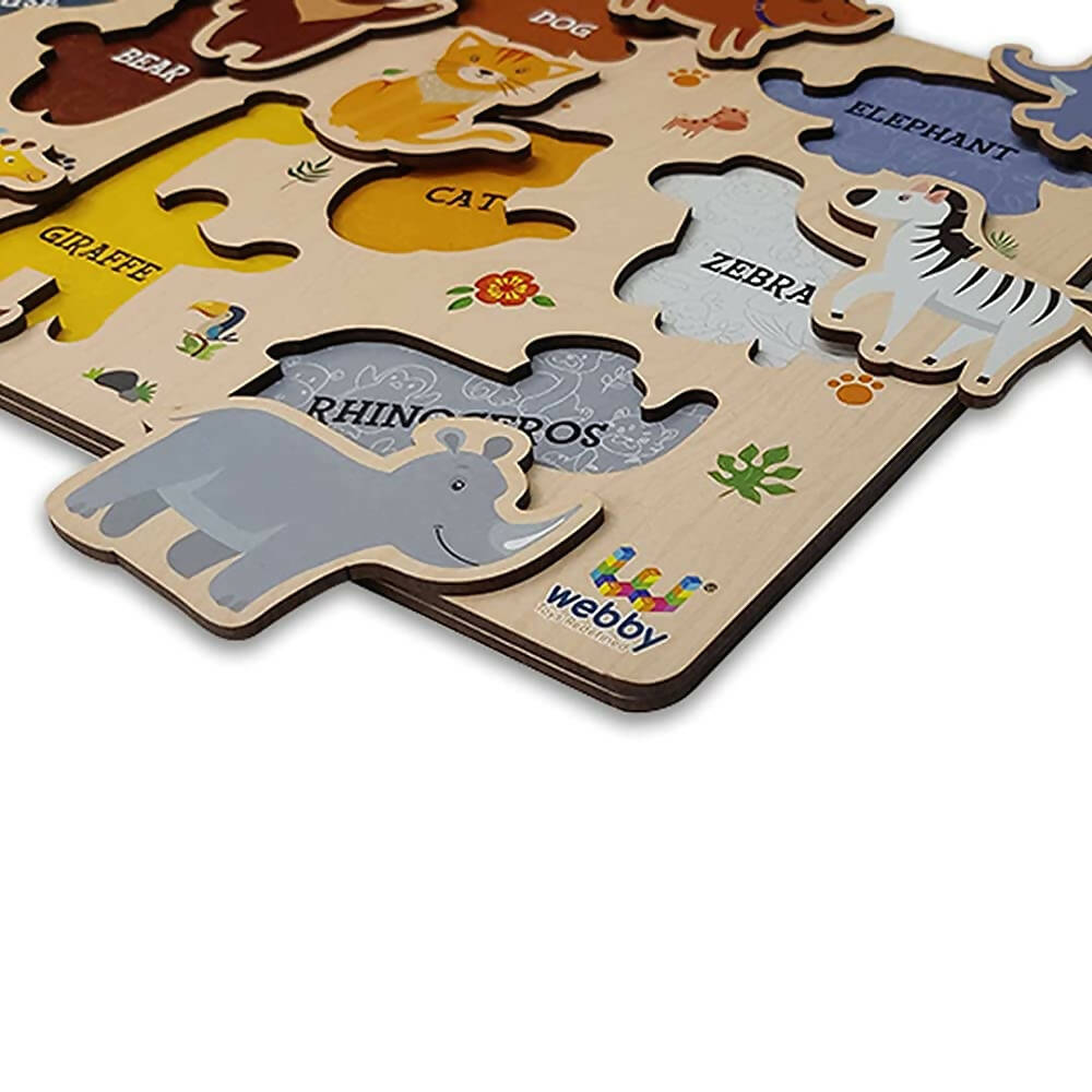 Webby Wooden Educational Puzzle for Preschool Kids- Set of 6