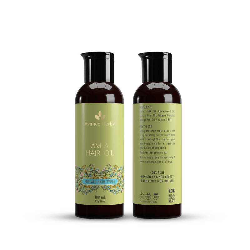 Avimee Herbal Amla Hair Oil For Grey Hair & Dandruff With Vitamin E and Amla Seed Oil