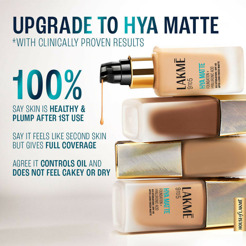 Lakme 9 To 5 Hya Matte Foundation + Hyaluronic Acid - Neutral Almond