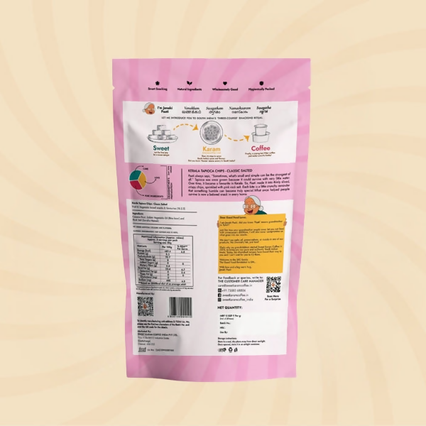 Sweet Karam Coffee Kerala Tapioca Chips - Rock Salt (Fasting Special)