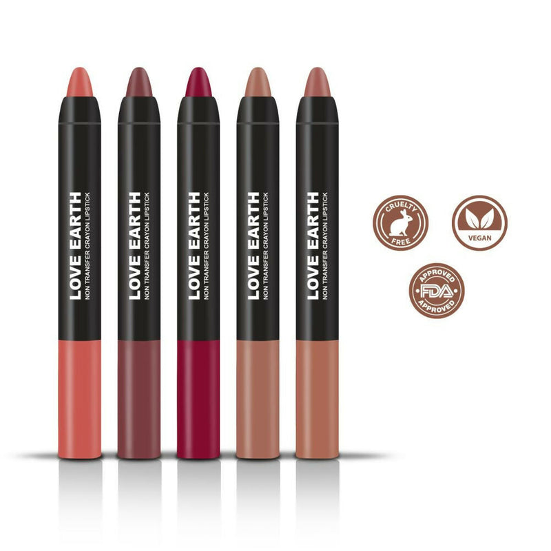 Love Earth Lip Crayon Non-Transfer Lipstick 2.O And Sharpener