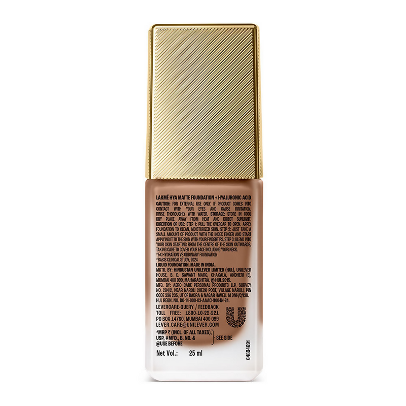 Lakme 9to5 Hya Matte Foundation + Hyaluronic Acid - Cool Cocoa