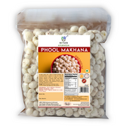 Packaged product of Phool Makhana with a visible label on a white background