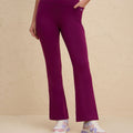 Nykd By Nykaa Iconic Cotton Flare Leggings with Pockets-NYAT503-Wine