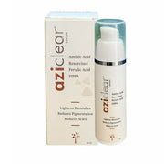 AziClear serum bottle and packaging on a white background