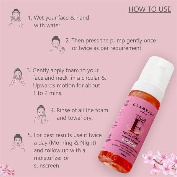 Glamveda Vitamin E Gentle Foaming Face Wash