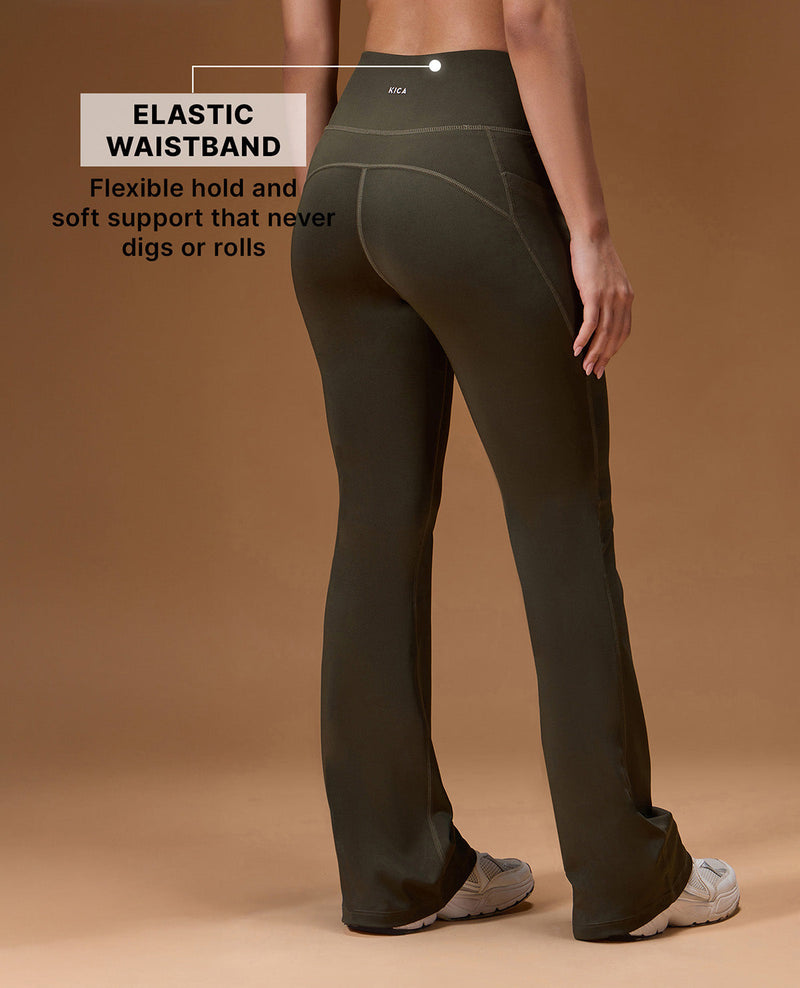 High-Waist Flare Pants in Kica SKN Sculpting Stretch Fabric