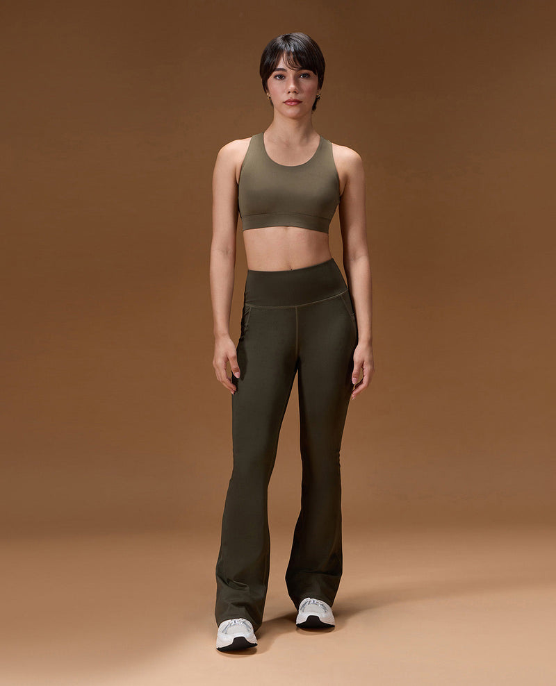 High-Waist Flare Pants in Kica SKN Sculpting Stretch Fabric