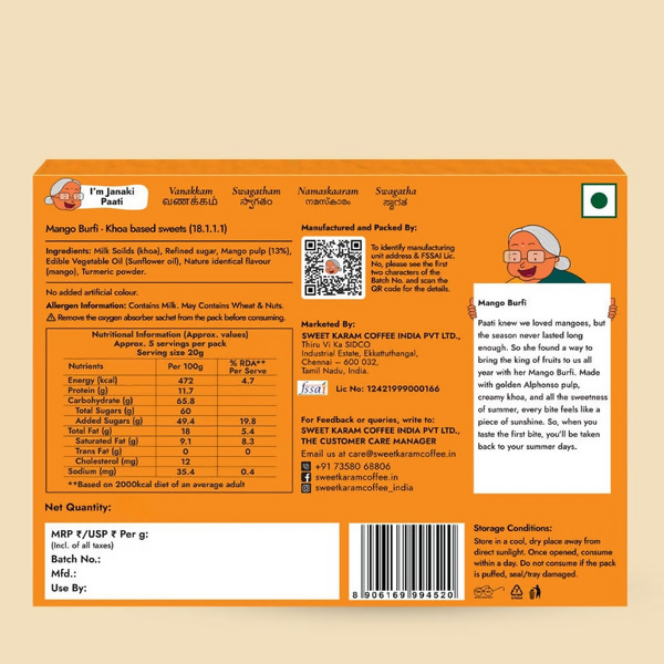 Sweet Karam Coffee Mango Burfi