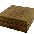 Nizalia Chinar Leaf Embossed Sea Green Paper Mache Square Coasters - Limited Time Offer