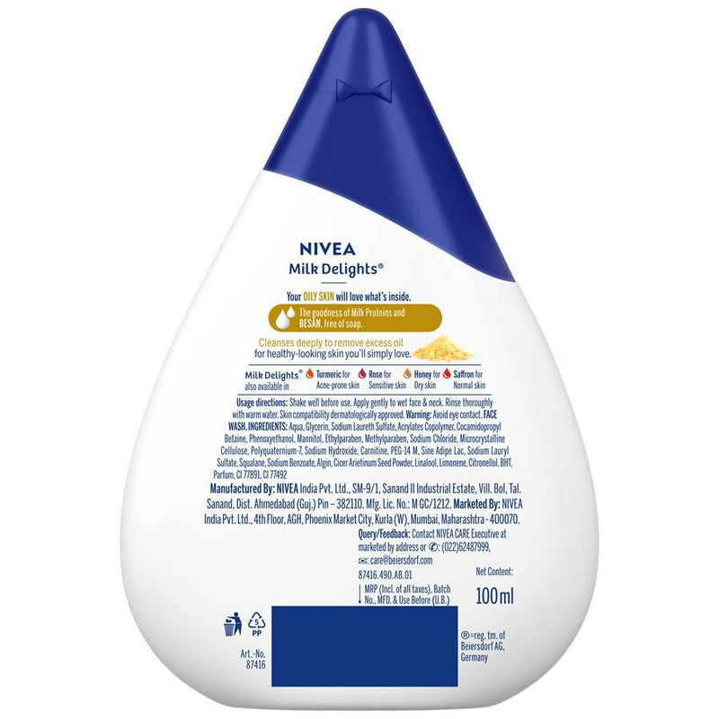 Nivea Milk Delights Face Wash - Besan (Gram Flour)