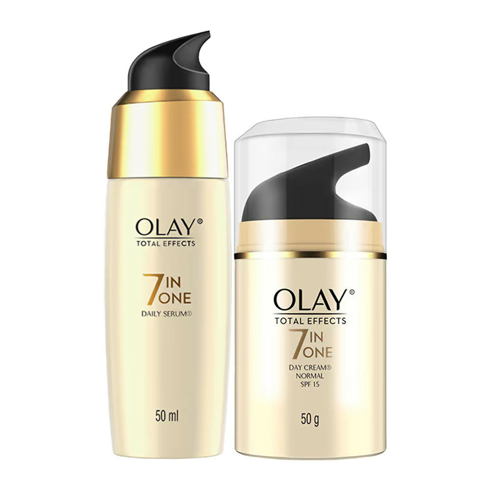 Two Olay Total Effects skincare products on a white background