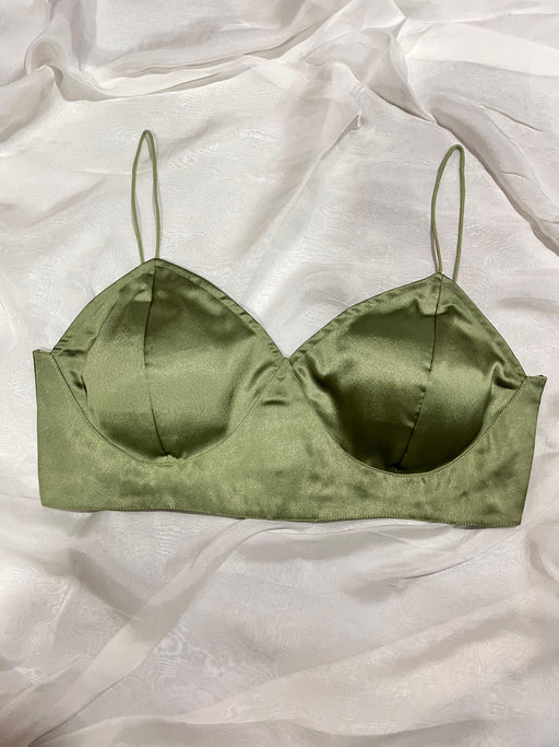Moss Green Satin Blouse