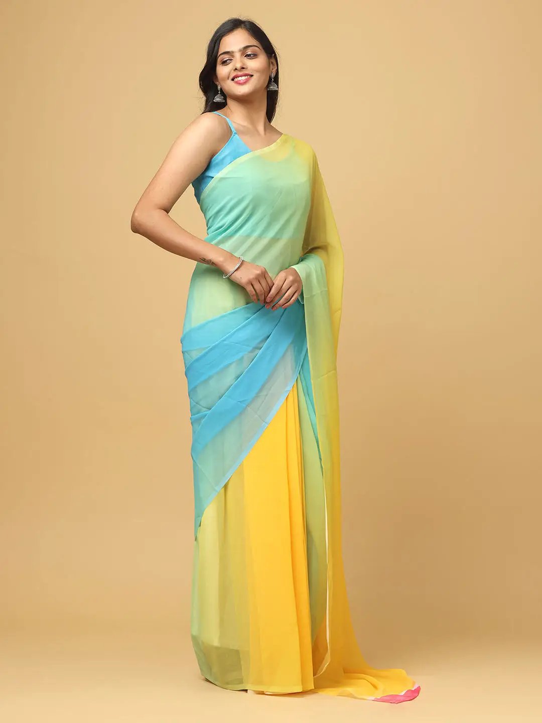 Ombre Soft Georgette Digital Print Saree