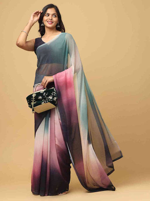 Ombre Soft Georgette Digital Print Saree
