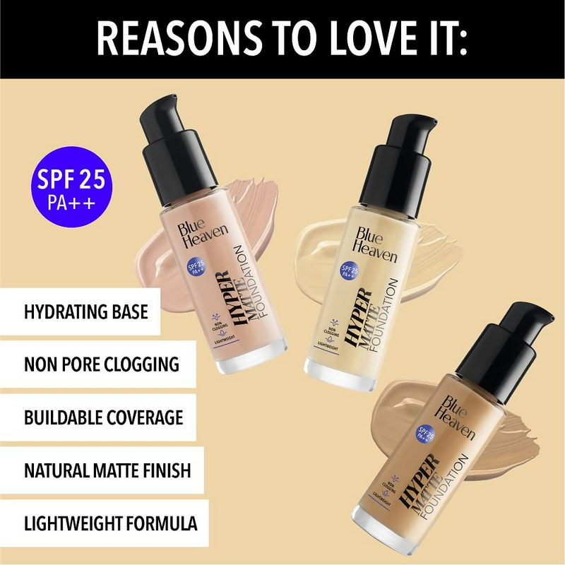 Blue Heaven Hyper Matte Foundation - 401 Natural Sand