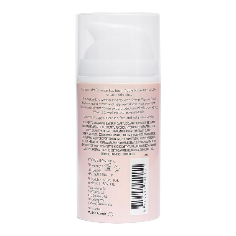 Natio Rosewater Moisture Recharge Night Cream Gel