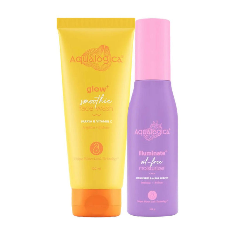 Aqualogica Glow Smoothie Face Wash + Illuminate Oil Free Moisturizer Skin Combo - Limited Time Offer