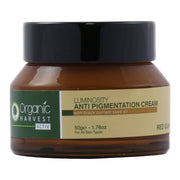 Jar of Organic Harvest Luminosity Anti Pigmentation Cream on a white background