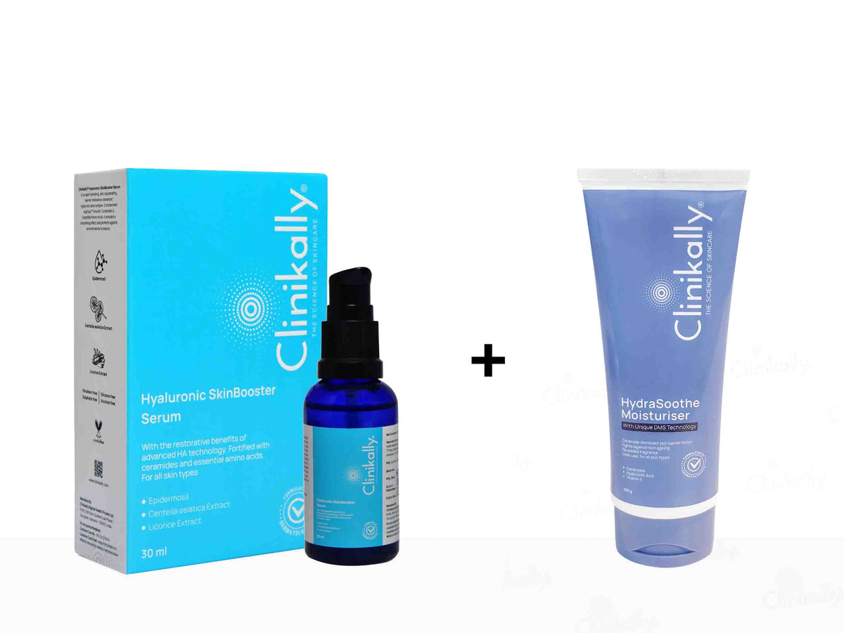 Clinikally Hydrating Winter Combo (HydraSoothe Moisturiser + Hyaluronic SkinBooster Serum)